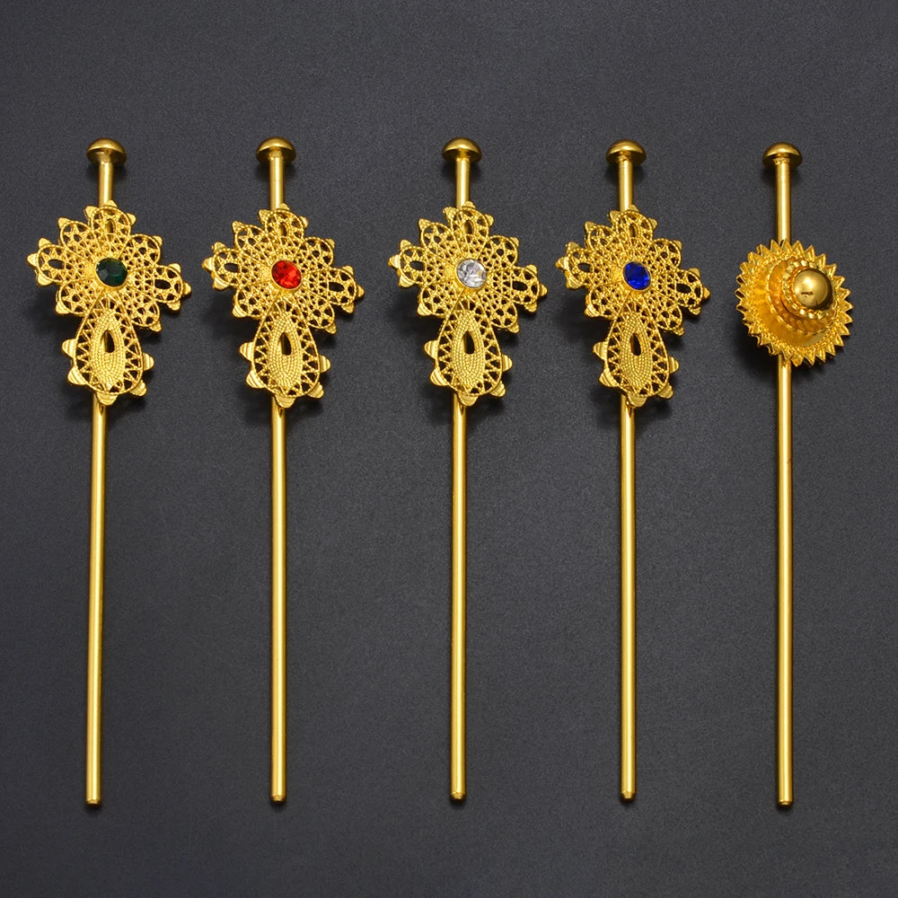 Ethiopian Hairpin Jewelry | Habesha Eritrean Wedding Head Accessory
