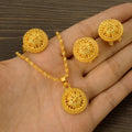 Gold Color Ethiopian & Eritrean Jewelry Set | Necklace, Ring, Pendant