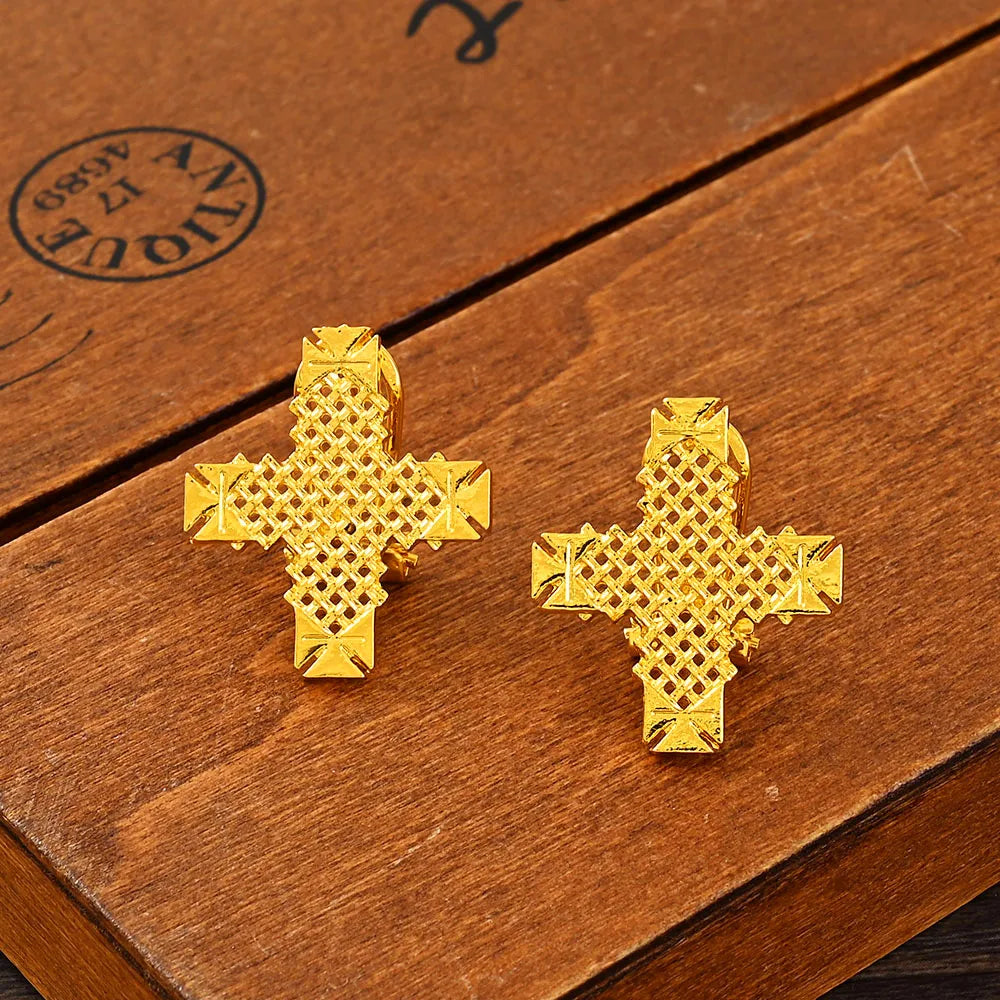 Ethiopian Big Cross Necklace | Gold Habesha Jewelry for Women