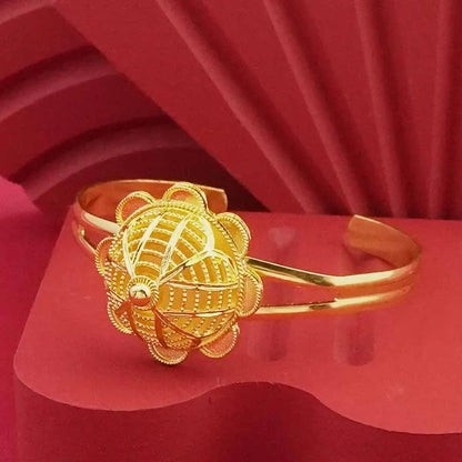 24K Gold-Plated Ethiopian Jewelry Set | Habesha Wedding Flower Design