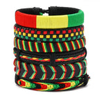 Ethiopian Men/Women Jewelry, Jamaican Rasta Adjustable Bracelet