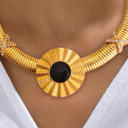 High-Quality Gold Ethiopian Jewelry Set for Girls | Earrings & Necklace