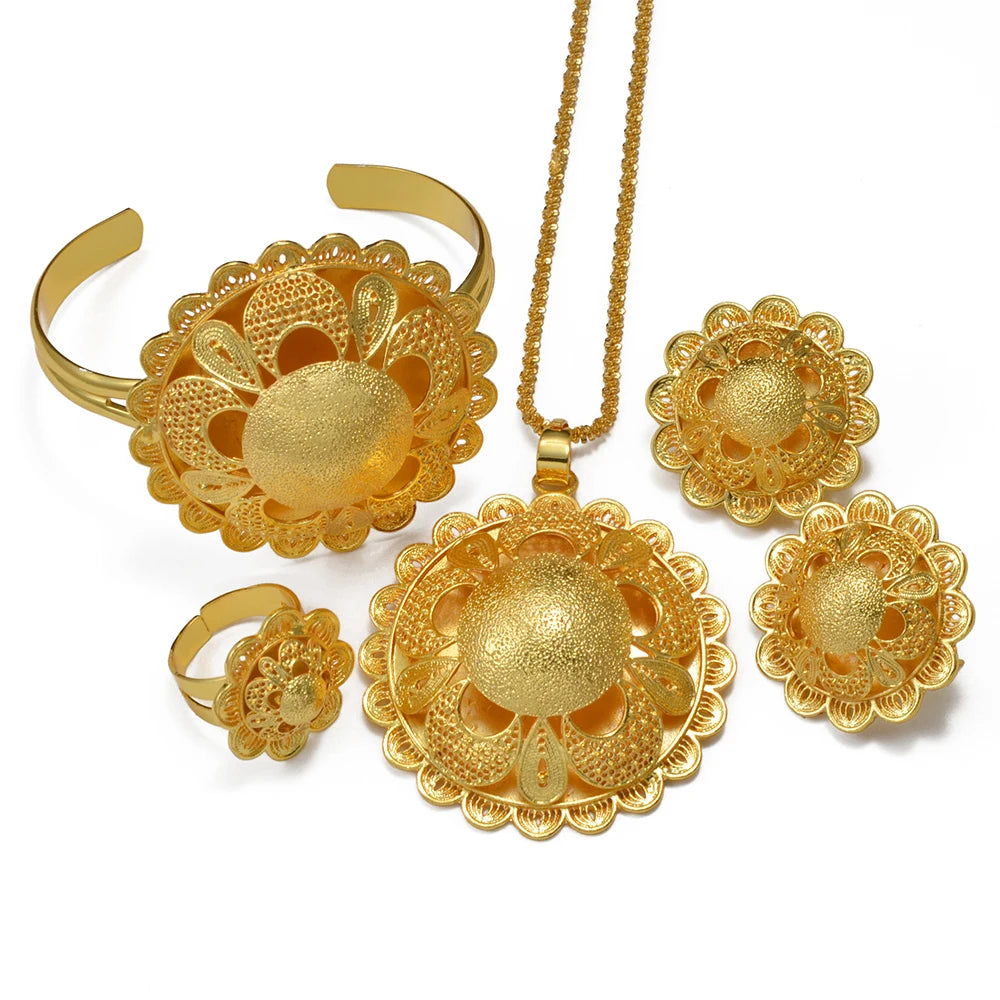 Ethiopian Jewelry Set | Habesha Necklace, Earrings, Bracelet & Ring