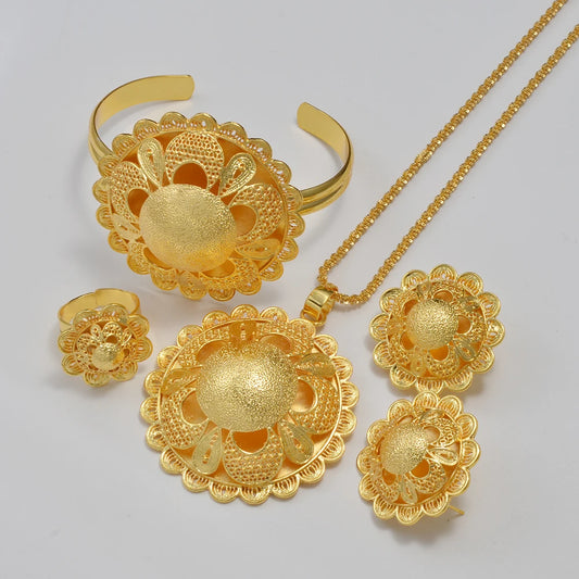 Ethiopian Jewelry Set | Habesha Necklace, Earrings, Bracelet & Ring