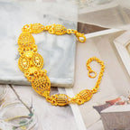 Gold Color Ethiopian Jewelry Set | Necklace Earrings Rings Bracelets
