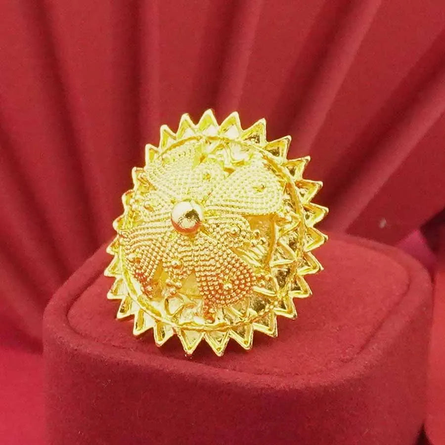 24K Gold-Plated Ethiopian Jewelry Set | Habesha Wedding Flower Design