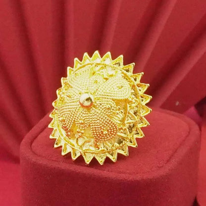 24K Gold-Plated Ethiopian Jewelry Set | Habesha Wedding Flower Design