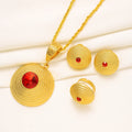 Ethiopian & Eritrean Gold Jewelry Set | Stone Bridal Habesha Gifts