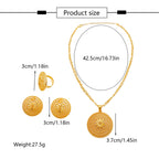 Ethiopian Jewelry Set for Women | Necklace Earrings Ring Bridal Gift