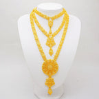 Gold Color Ethiopian Jewelry Set | Necklace Earrings Rings Bracelets
