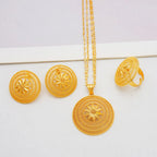 Ethiopian Jewelry Set for Women | Necklace Earrings Ring Bridal Gift