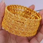 White Rhinestone Ethiopian Bangles | Luxury Habesha Gold Bridal Jewelry