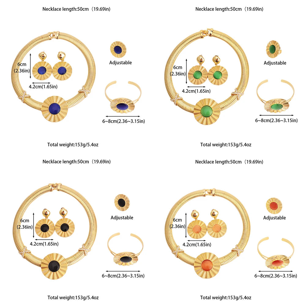 High-Quality Gold Ethiopian Jewelry Set for Girls | Earrings & Necklace