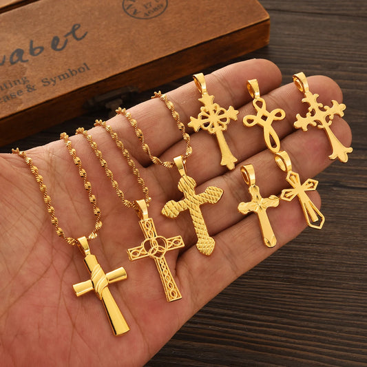Ethiopian Cross Pendant Necklace | Habesha Eritrean Wedding Jewelry