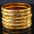 Golden 6-Piece Ethiopian Bracelets Set | Girls & Women Fashion Jewelry Gift