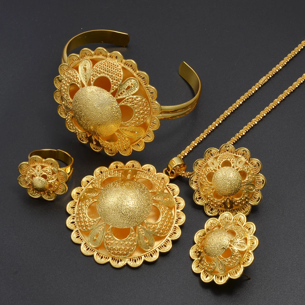 Ethiopian Jewelry Set | Habesha Necklace, Earrings, Bracelet & Ring