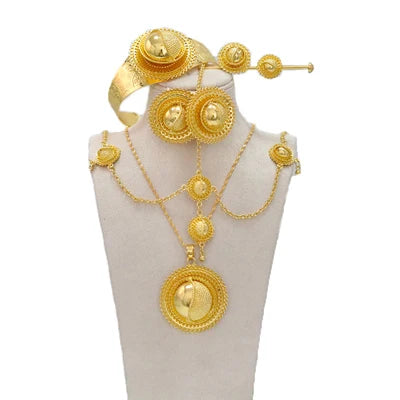 Ethiopian Women’s Jewelry Set | Bridal Hairpins, Earrings & Bracelets