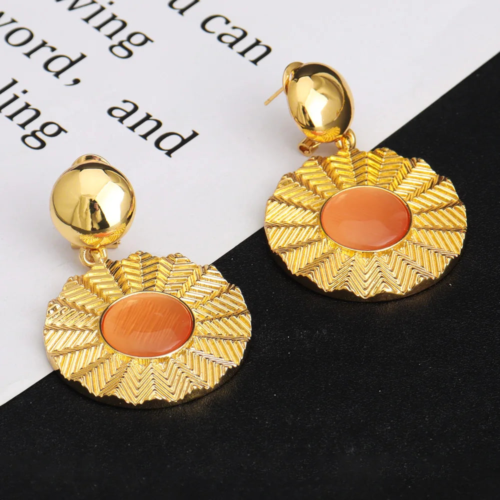 High-Quality Gold Ethiopian Jewelry Set for Girls | Earrings & Necklace