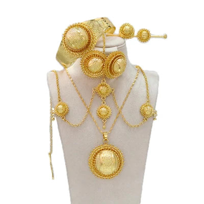 Ethiopian Women’s Jewelry Set | Bridal Hairpins, Earrings & Bracelets