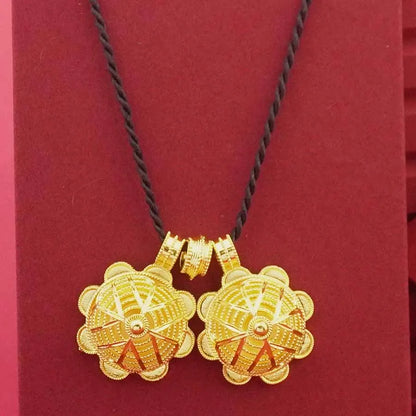24K Gold-Plated Ethiopian Jewelry Set | Habesha Wedding Flower Design