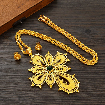 Hot Ethiopian Jewelry Set | New Big Cross Pendant & Small Earrings