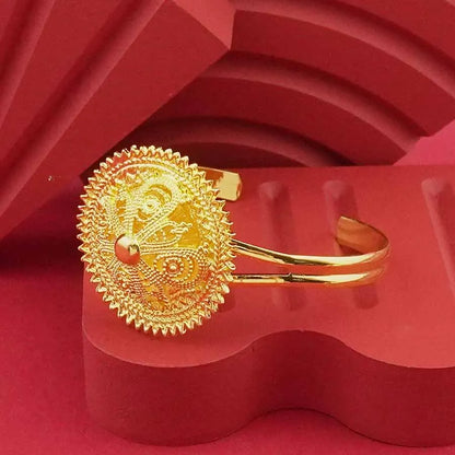 24K Gold-Plated Ethiopian Jewelry Set | Habesha Wedding Flower Design