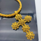 Eritrea Flower Cross Pendant Necklace | Gold Color Jewelry