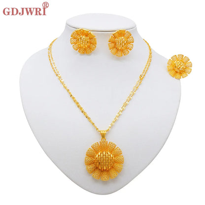 Ethiopian Jewelry Set for Women | Necklace Earrings Ring Bridal Gift