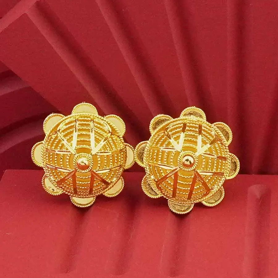 24K Gold-Plated Ethiopian Jewelry Set | Habesha Wedding Flower Design