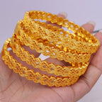White Rhinestone Ethiopian Bangles | Luxury Habesha Gold Bridal Jewelry
