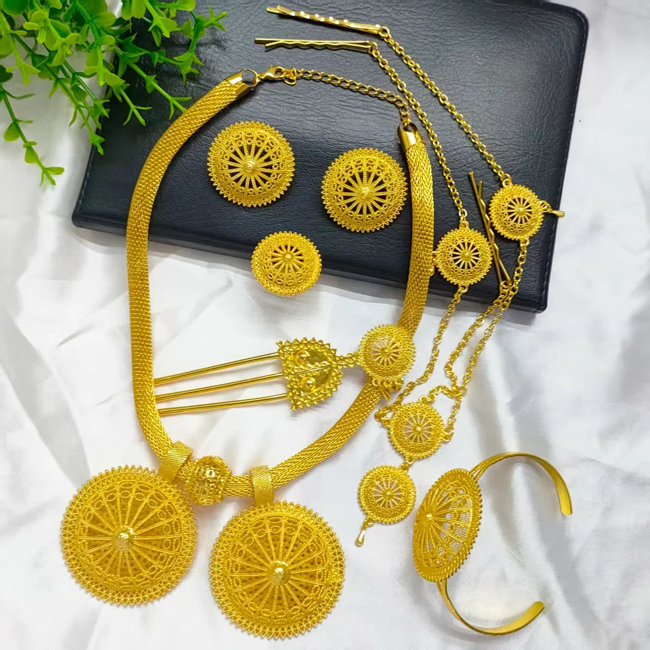Gold Ethiopian Bridal Jewelry Set | Habesha Eritrean Wedding Set