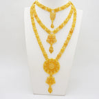 Gold Color Ethiopian Jewelry Set | Necklace Earrings Rings Bracelets