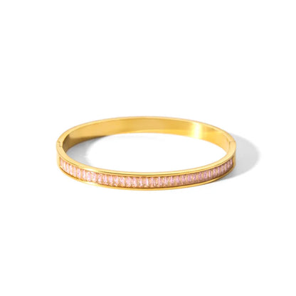 Waterproof Cubic Zirconia Bangles | Luxury Stainless Steel Bracelets