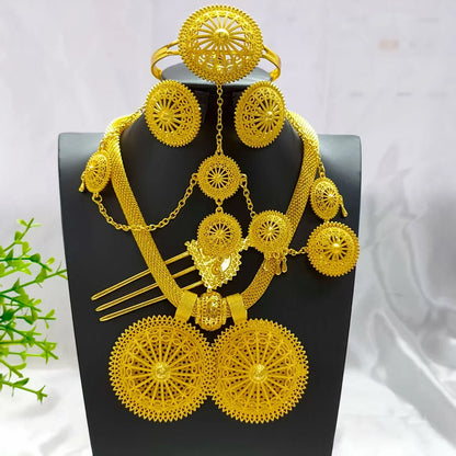 Gold Ethiopian Bridal Jewelry Set | Habesha Eritrean Wedding Set