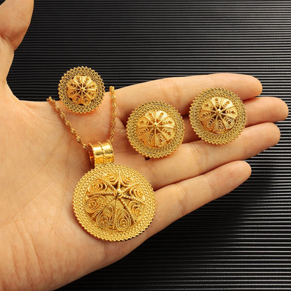 24K Gold Plated Ethiopian Jewelry Set | Elegant Eritrean Wedding Gift