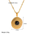 18K Gold Plated Black Agate Jewelry Set | Necklace, Earrings & Ring Gift