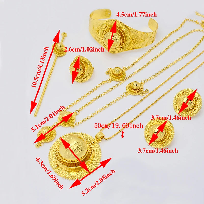 Ethiopian Women’s Jewelry Set | Bridal Hairpins, Earrings & Bracelets