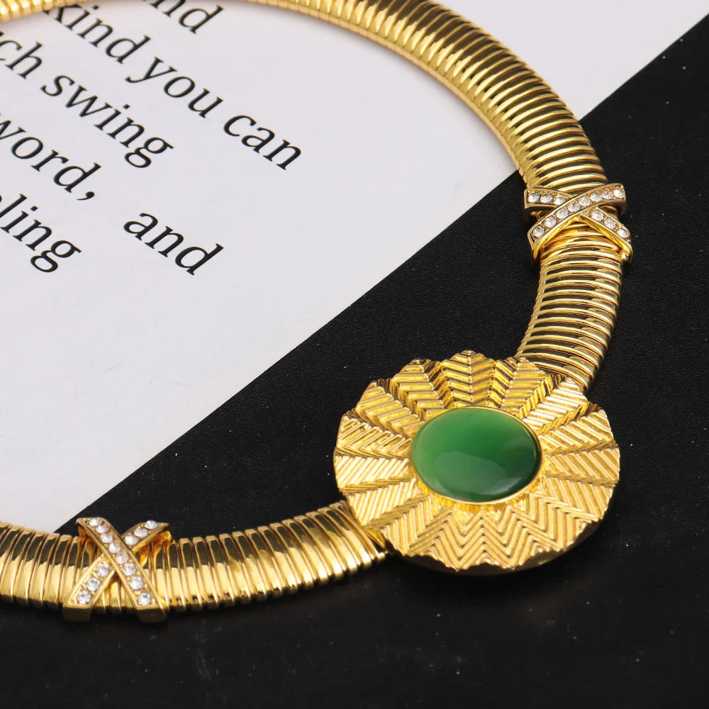 High-Quality Gold Ethiopian Jewelry Set for Girls | Earrings & Necklace