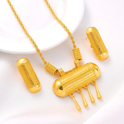 Vintage 24K Gold Plated Ethiopian Jewelry Set | New Bridal Gift Set