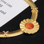 High-Quality Gold Ethiopian Jewelry Set for Girls | Earrings & Necklace