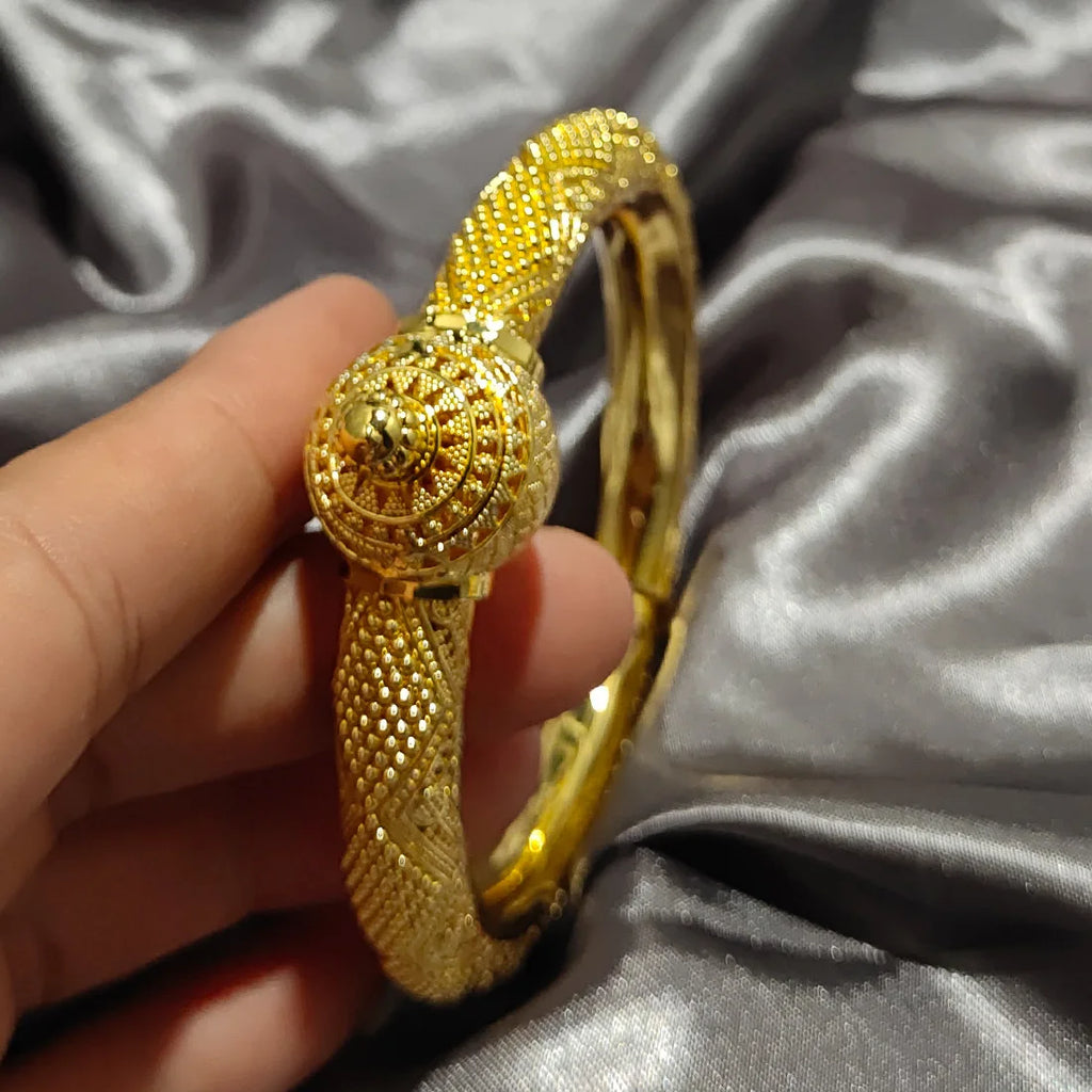Luxury 24K Gold-Color Ethiopian Bangles | New Bridal Width Set