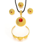 Ethiopian & Eritrean Gold Jewelry Set | Stone Bridal Habesha Gifts