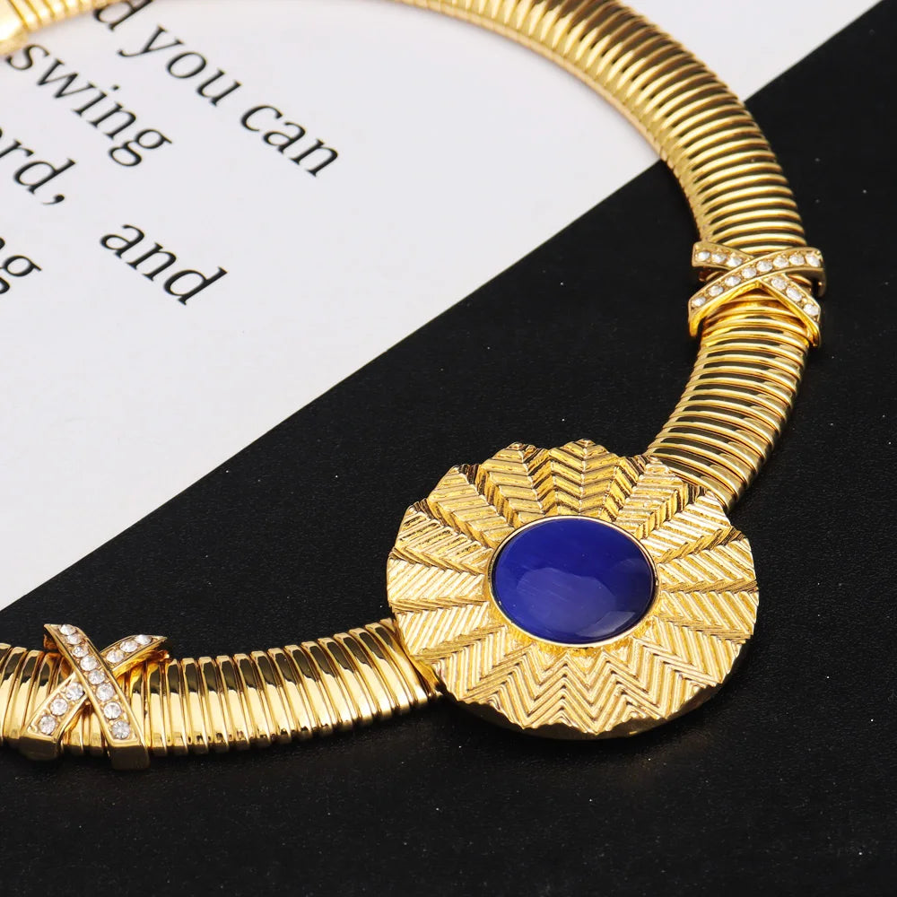 High-Quality Gold Ethiopian Jewelry Set for Girls | Earrings & Necklace