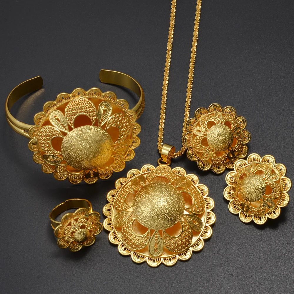Ethiopian Jewelry Set | Habesha Necklace, Earrings, Bracelet & Ring