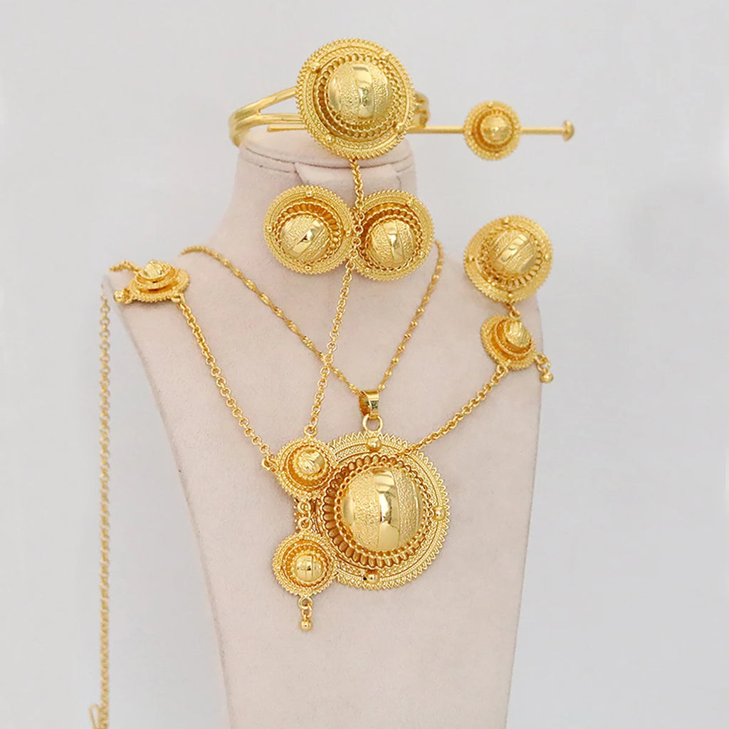 Ethiopian Women’s Jewelry Set | Bridal Hairpins, Earrings & Bracelets
