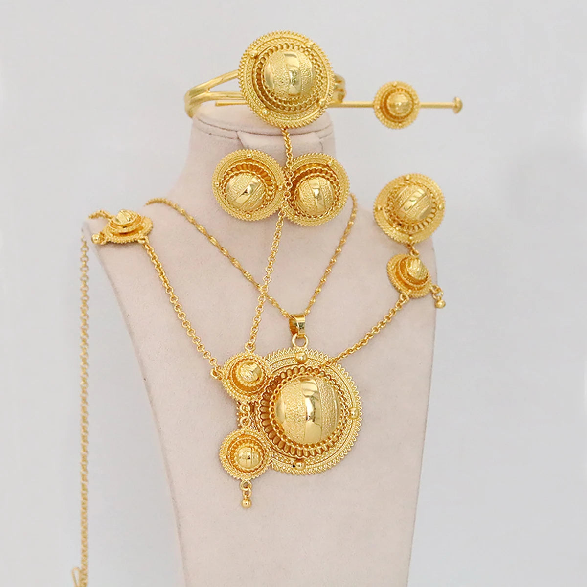Ethiopian Women’s Jewelry Set | Bridal Hairpins, Earrings & Bracelets