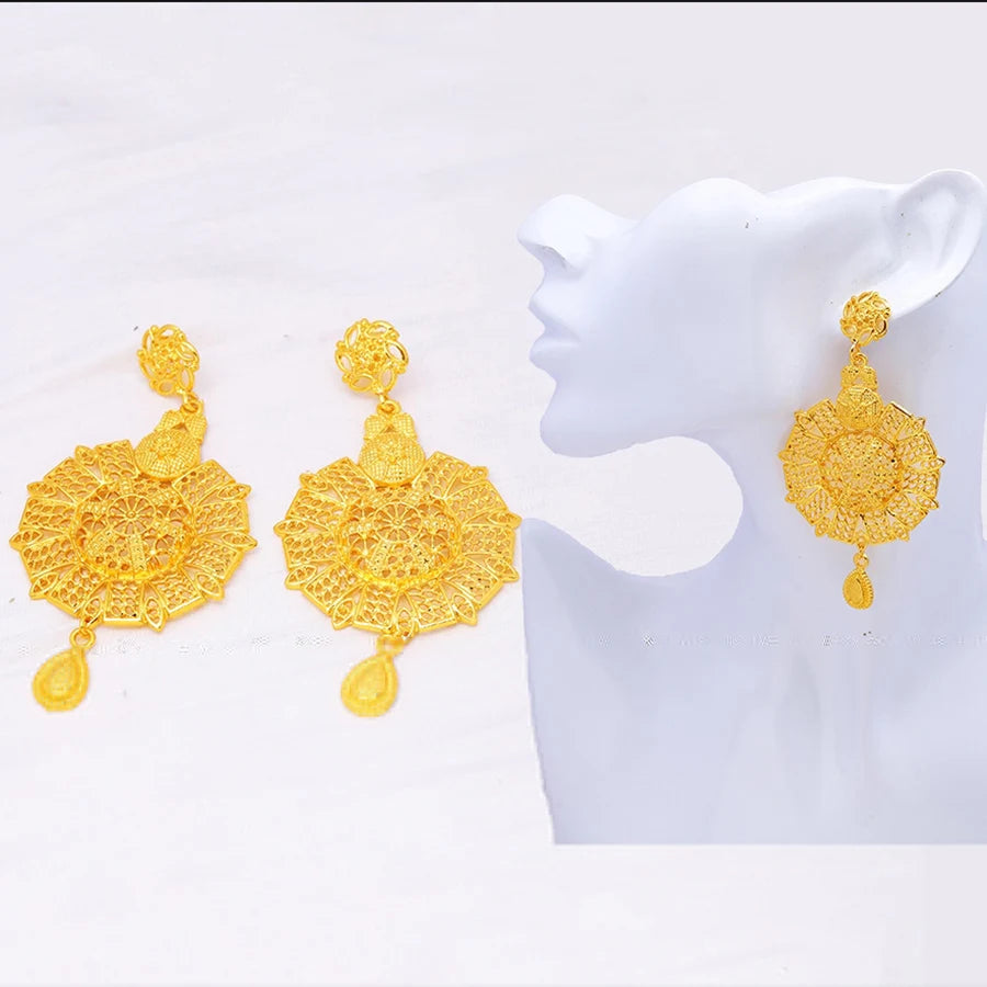 Ethiopian Women’s Wedding Earrings | 24K Gold Bridal Jewelry