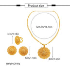 Ethiopian Jewelry Set for Women | Necklace Earrings Ring Bridal Gift