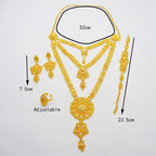 Gold Color Ethiopian Jewelry Set | Necklace Earrings Rings Bracelets