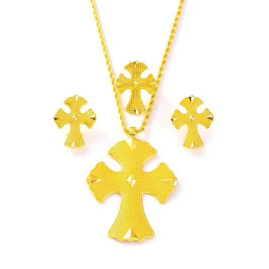 Ethiopian Jewelry Set for Women | Big Pendant Necklace & Earrings